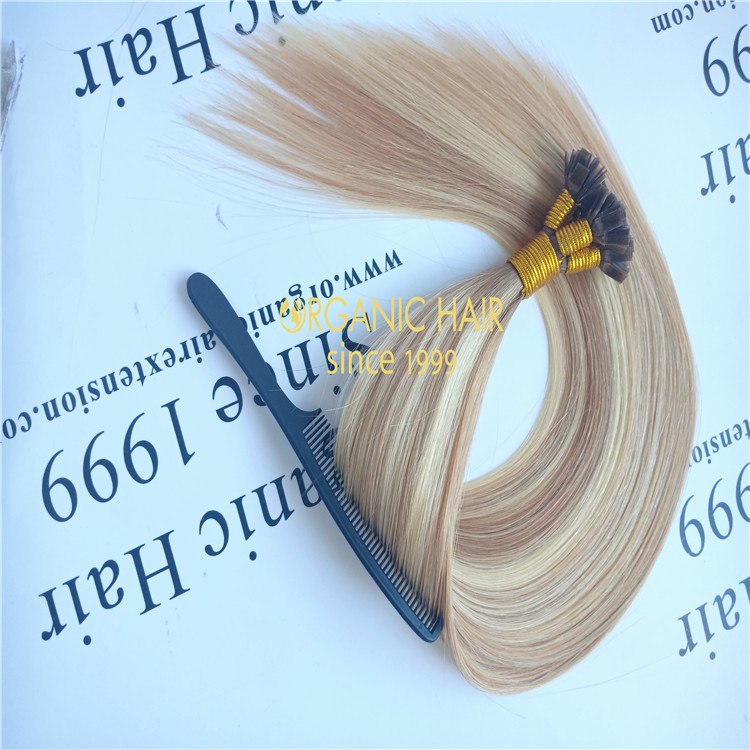 T#8P#18/613 double drawn best russian hair flat tip hair extension A109